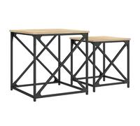 (black) vidaXL Nesting Coffee Tables Nesting Table Side Table 2 pcs Engineered Wood
