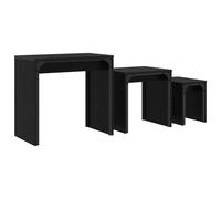 vidaXL Coffee Table 3 pcs Black Oak Engineered wood