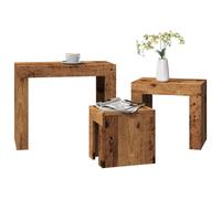 vidaXL Nesting Coffee Tables 3 pcs Old Wood Engineered Wood, Brown
