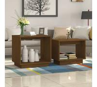 Nesting Coffee Tables Pair Honey Brown Solid Pinewood 50x40x47 & 40x25x32 cm.