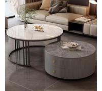 Nesting Coffee Tables Set of 2 with Large Storage - Modern Design for Easy Maintenance in Living Room, Bedroom, Office