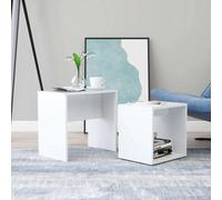 vidaXL Coffee Table Set White Engineered Wood Indoor Furniture Accent Table