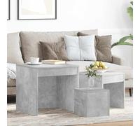 vidaXL 3x Nesting Tables Concrete Grey Chipboard Living Room Side End Table