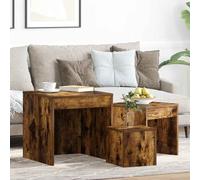 (smoked oak) vidaXL Nesting Tables Living Room Side Table End Table 3 pcs Engineered Wood