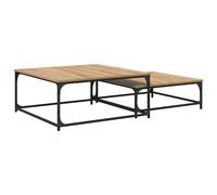 vidaXL Coffee Table 2 pcs Black Oak Engineered Wood