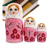Nesting Dolls - 10 Pieces Hand Painted Wooden Stacking Figurine, Adults Nesting Dolls | for Home Living Room Bedroom Classroom School Offices Car Holiday Birthday Party
