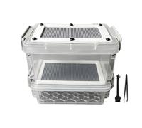 Nesting Habitat Box, Anti Humidity Waste Separation System, Hygienic Feeding Chamber With Tweezers Brush Set | Pet Breeding Enclosure Sugar Glider Chicken Lizard Frog Tortoise Care Sanitation