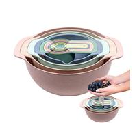Nesting Kitchen Utensils Set - Colorful Bowl Collection, Multi Piece Measuring Cups | 10PCS Stackable Mixing Uses For Cooking Baking Tasks, Integrated Sifter With Colander, Food Prep Storage Organizer