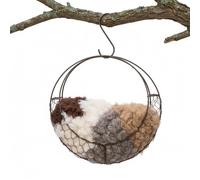 Nesting Material Dispenser, Elegant Nature Decor, Moon Flower Wire Cage Nesting, Hanging Garden Ornament, Refillable Nest Holder with Metal Frame, Outdoor Care Decoration for Terrace