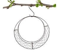 Nesting Material Holder - Wire Hanging Nest Cage, Moon Shaped Wreath Holders, Metal Indoor Hanging Basket, Decorative Outdoor Accessory For Home Living Room Outdoor Balcony Garden Patio Terr] Porch