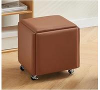 Nesting Ottoman Cube Chair - 5-in-1 Removable Rolling Stool with Swivel Casters, Stackable Sofa Chair for Living Room, Bedroom, Dining Room