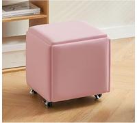 Nesting Ottoman Cube Chair - 5-in-1 Removable Rolling Stool with Swivel Casters, Stackable Sofa Chair for Living Room, Bedroom, Dining Room