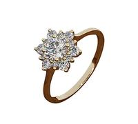 Nesting Rings for Women Snowflake Elegant Rhinestone Ring Snowflake Shape Alloy Jewellery Rings Women Fashion Full Diamond Zircon Rings For Women Size 5 11 Little Girl Rings 5-6 Years Old (Gold, 10)