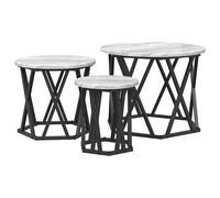 vidaXL Nesting Side Table 3 pcs Grey Sonoma Engineered Wood and Steel, Grey