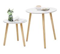 Nesting Side Table, Round End Table, Set Of 2, Scandinavian