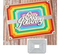 Nesting Stitched Rectangle Frame Metal Die Cuts for Card Making,Square Card Cutting Dies Cut Stencils DIY Scrapbooking Album Decorative Embossing Paper Card Embossing Craft