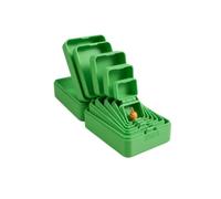 Nesting Surprise Box, Multi-Layer Prank Box and Adult Gag Gift，Green | Six plastic boxes nest into one compact set, building suspense before a cheeky middle-finger reveal