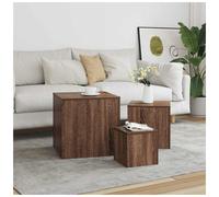 Nesting Table Set 3pcs Brown Oak Engineered Wood 45x45x45 cm Modular Storage Box