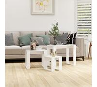 Nesting Tables 3 pcs Black Engineered Wood, Small Space Solution, Chic Living Room & Bedroom Decor,Multifunctional Side Tables, Unique Nightstand, Extra Storage with Multiple (White)