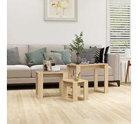 Nesting Tables 3 pcs Black Engineered Wood, Small Space Solution, Chic Living Room & Bedroom Decor,Multifunctional Side Tables, Unique Nightstand, Extra Storage with Multiple (Sonoma oak)