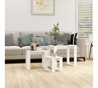 Nesting Tables 3 Piece Set, Smoked Oak Engineered Wood, Modern Stackable Small Coffee Table for Living Room, Bedroom, Hallway