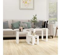 Nesting Tables 61x28x47 cm White Engineered Wood 3pcs Space-Saving Modern Chic