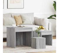 (grey sonoma) vidaXL Nesting Tables Living Room Side Table End Table 3 pcs Engineered Wood