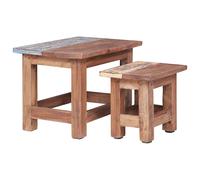 Nesting Tables Hall End Table Coffee 2 pcs Solid Mahogany Wood vidaXL