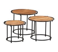 vidaXL Nesting Tables Hall Side Table Coffee Table 3 pcs Solid Wood Acacia