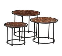 vidaXL Nesting Tables Hall Side Table Coffee Table 3 pcs Solid Wood Acacia