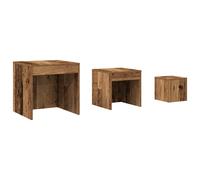 (old wood) vidaXL Nesting Tables Living Room Side Table End Table 3 pcs Engineered Wood