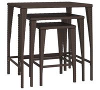 Nesting Tables Nesting Coffee Table Side End Table 3 pcs Poly Rattan vidaXL