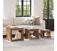vidaXL Coffee Table 3 pcs Old Wood Engineered Wood