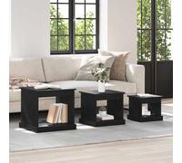 Coffee Table 3 pcs Black Oak Engineered Wood
