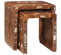 vidaXL Nesting Tables 2 pcs Brown 46 x 40 x 46 cm Solid Reclaim Wood