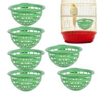 Nesting Tray for Quail - Pack of 6, 14.5 cm PP, Breeding Basin, Bird Cage Breeding Nest, For Canary Parakeets, Cockatiels, Pigeons, Turtle Doves, Chicken Aviary Accessories, Parakeet Egg Tray, Sturdy