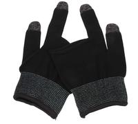 NESTINGHO 1 Pair Gaming Finger Gloves for Men and Women, Touchscreen Two-finger Gloves with Non-skid Silver Fiber and Spandex Material, Ultra Sensitive and Skin-friendly for Mobile Phone