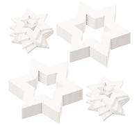 NESTINGHO 100pcs White Hexagram Unfinished Wood Slices for DIY Crafts, No Burrs Wooden Discs Stimulating Interest and Curiosity, for Teens Writing and Creative Projects