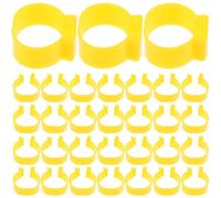 NESTINGHO 100pcs Yellow Plastic Poultry Leg Marking Rings Lightweight Clip Identification Bands for Small Poultry Breed, Suitable for Chicken, Duck, and Goose Farming Random Color