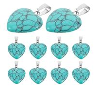 NESTINGHO 10PCS Natural Stone Heart Pendants Crystal Agate Charms for Jewelry Making Romantic Hanging Gemstone Hearts for DIY Necklace Bracelet Earring Accessories Spiritual Emotional