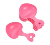 NESTINGHO 10pcs Red Plastic Pet Grain Spoon for Small Pets Lovely Shape Easy to Hold and Clean Household Food Scooper for Hamster and Small Feeding