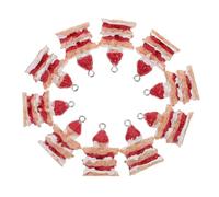 NESTINGHO 10pcs Resin Strawberry Cake Charms for Keychains, Versatile DIY Accessory Realistic Multilayer Appearance, Cute and Fashionable Fruit Cake Pendants for Jewelry Making