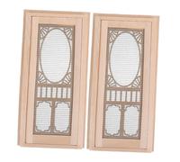 NESTINGHO 12 Scale Mini Wooden Dollhouse Doors Hollow Screen Double Doors for DIY Dollhouse Furniture for