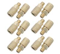 NESTINGHO 12pcs /4 Inch Npt Industrial Air Quick Connect Coupler, Male Thread Pneumatic Connector Fitting with Self-Sealing Joints and Rapid Plug-in Connection, Cast Steel Hose Fitting