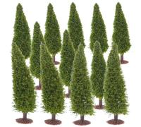 NESTINGHO 12pcs Miniature Model Trees for Diorama and Crafts, Green Wire Nylon and Sponge Material Fine Detail Design, Versatile Compatibility for Office and Home Beautification Projects