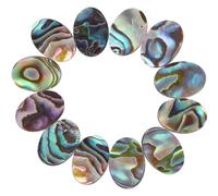 NESTINGHO 12pcs Oval Shape Abalone Shell Charms 10x14mm Flat Base Cabochons for DIY Earrings Necklace Bracelet Jewelry Making Accessories