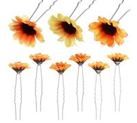 NESTINGHO 15pcs Sunflower Hair Clips, Handmade Cloth and Alloy Hair Pin Accessories Easy Attachment, Adorable Delicate Design for Art and Craft Projects