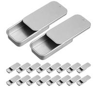 NESTINGHO 18pcs Rectangular Tinplate Boxes with Lids Easy to Open and Close, Sturdy and Not Easy to Deform Empty Tins for Cosmetic Storage, Silver Metal Tin Containers for Craft and Home