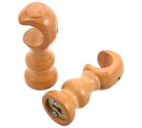 NESTINGHO 2 Pack Wooden Curtain Rod Wall Brackets Solid Wood Curtain Rod Wall Holders Mounted Drapery Hangers with Natural Wood Base for Bedrooms Living Rooms and Bathrooms