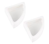 NESTINGHO 2 Pcs Anti-escape Feeding Bowl Ceramics Thicken Bowl Stable Desktop Standing Triangle Shape White Reptile Food Dish for Small Reptile Animals